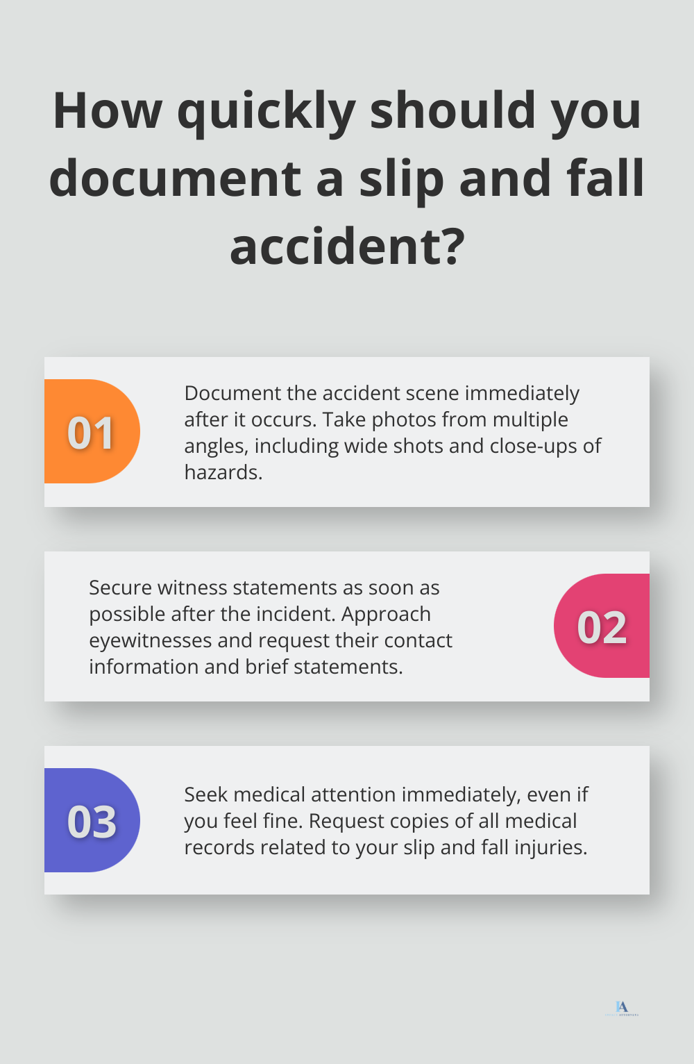 Infographic: How quickly should you document a slip and fall accident?